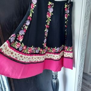 Black Skirt Flowers and Sequins